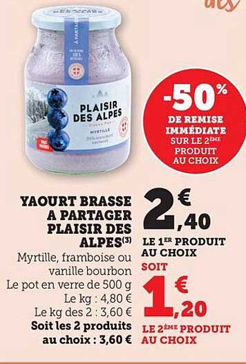 YAOURT BRASSE A PARTAGER PLAISIR DES ALPES