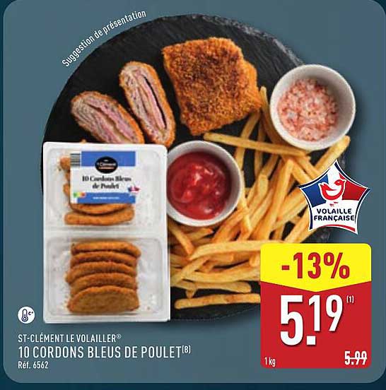 10 CORDONS BLEUS DE POULET
