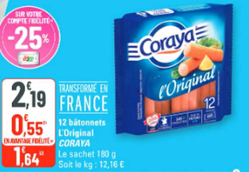 12 bâtonnets L'Original CORAYA