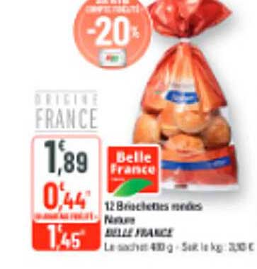 12 Brioches nids natures BELLE FRANCE