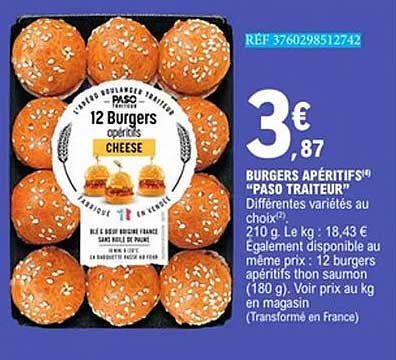 12 Burgers apéritifs CHEESE