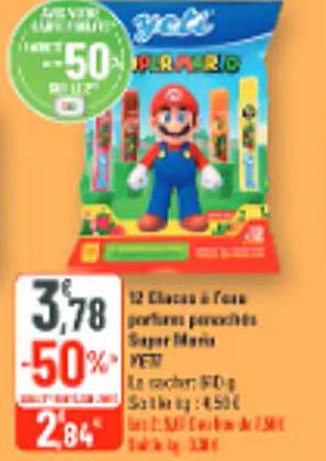 12 Clac à l’eau parfumé pochettes Super Mario