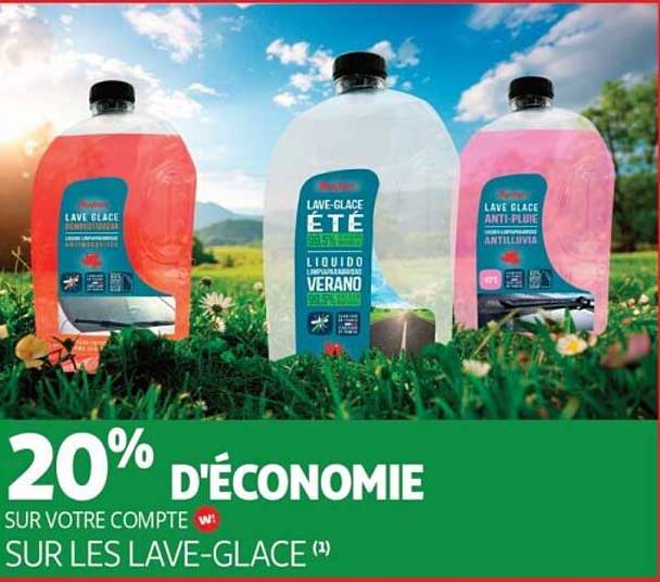 20% D'ÉCONOMIE SUR VOTRE COMPTE SUR LES LAVE-GLACE (1)