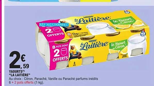 2€59 YAOURTS(1) "LA LAITIÈRE"