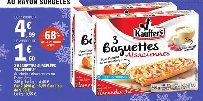 3 BAGUETTES SURGELÉES “KAUFFER’S”
