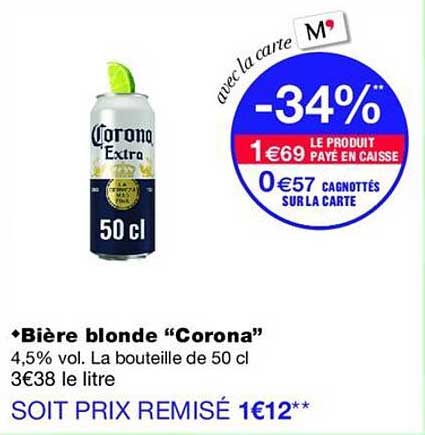 -34% avec la carte M'