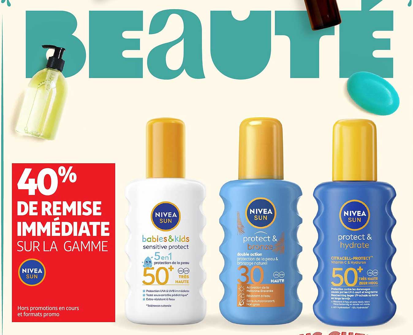 40% DE REMISE IMMÉDIATE SUR LA GAMME NIVEA SUN