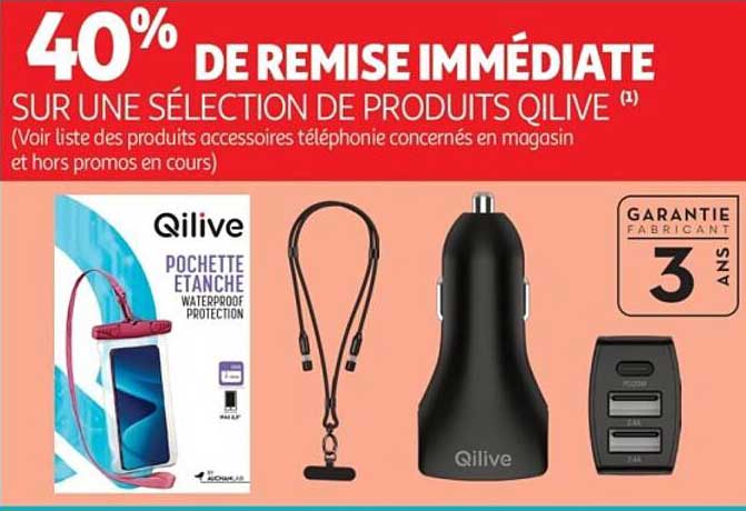 40% DE REMISE IMMÉDIATE SUR UNE SÉLECTION DE PRODUITS QILIVE