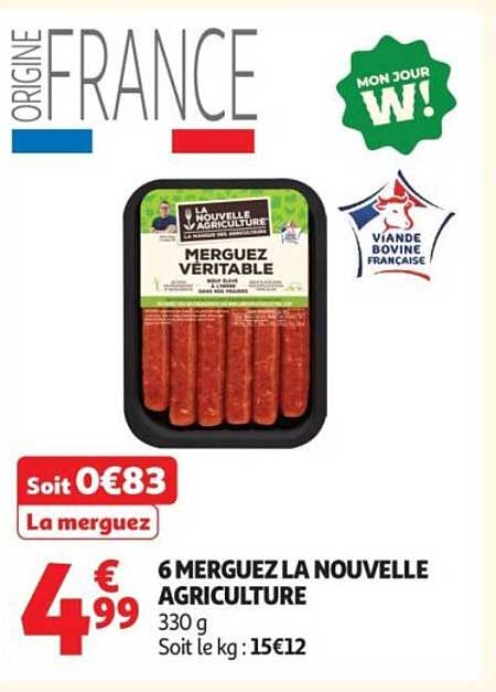 6 MERGUEZ LA NOUVELLE AGRICULTURE 330 g