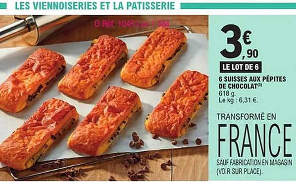 6 SAUSSES AUX PÉPITES DE CHOCOLAT