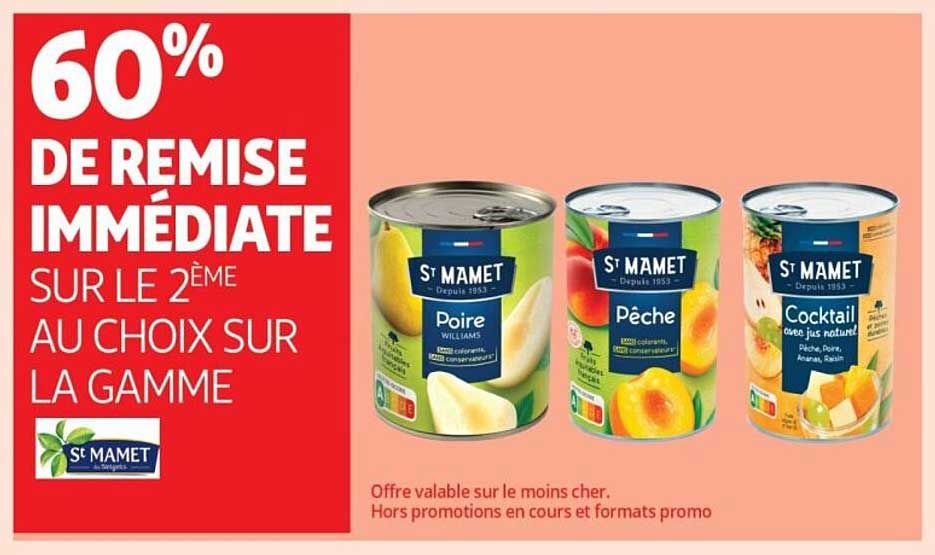 60% DE REMISE IMMÉDIATE SUR LE 2ÈME AU CHOIX SUR LA GAMME