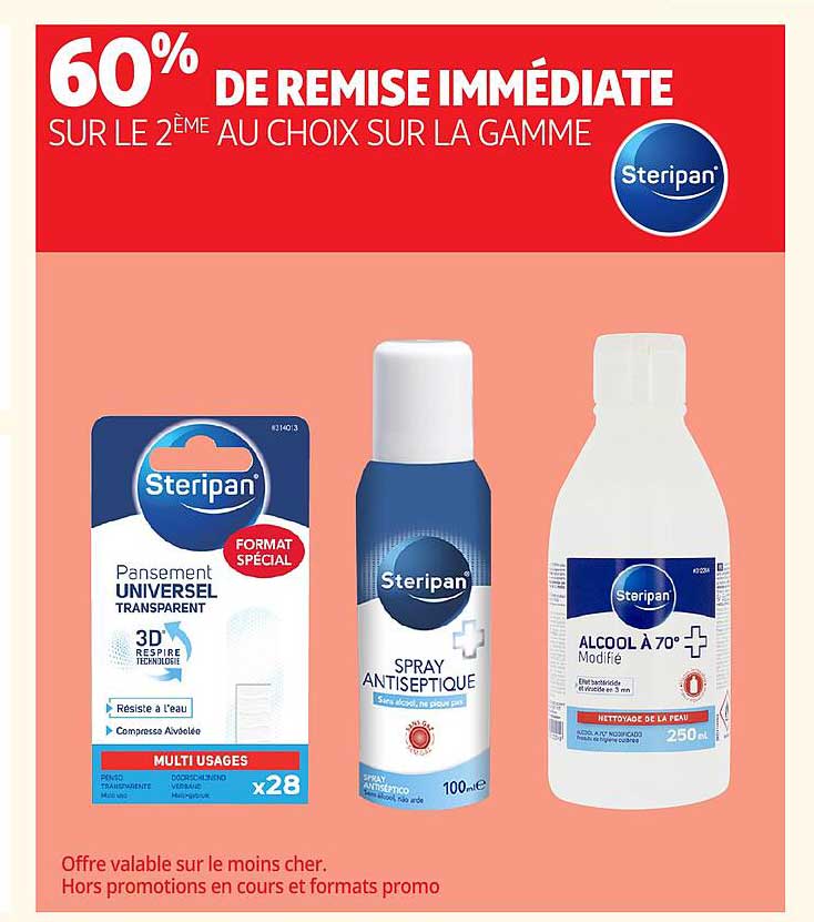 60% DE REMISE IMMÉDIATE SUR LE 2ÈME AU CHOIX SUR LA GAMME Steripan