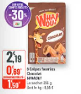 8 Crêpes fourrées chocolat WHA! WOU