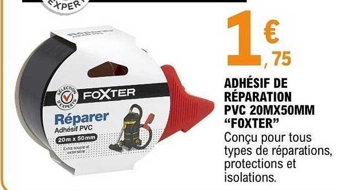 ADHÉSIF DE RÉPARATION PVC 20MX50MM “FOXTER”