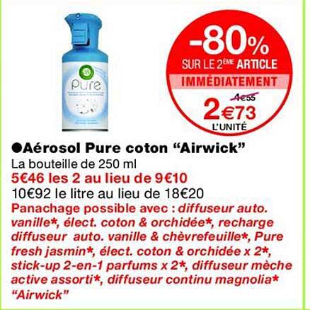 Aérosol Pure coton “Airwick”
