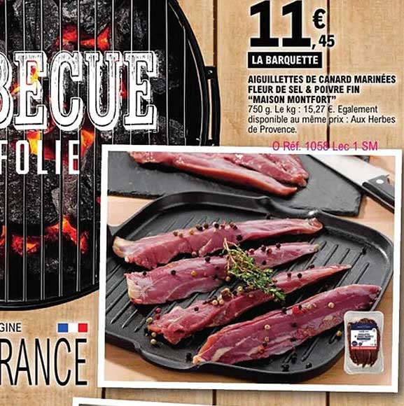 AIGUILLETTES DE CANARD MARINÉES FLEUR DE SEL & POIVRE FIN “MAISON MONTFORT”