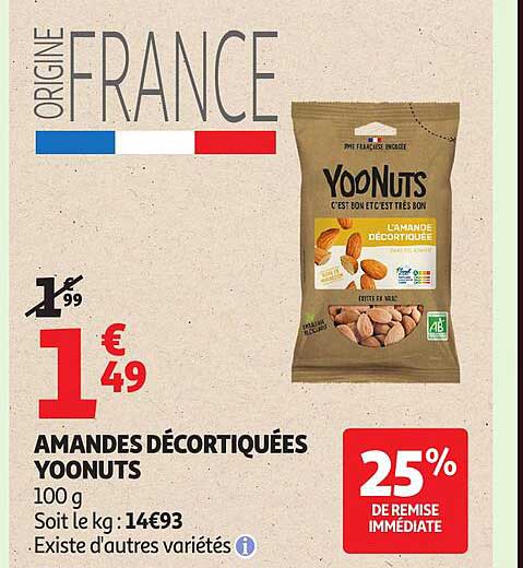 AMANDES DÉCORTIQUÉES YOONUTS