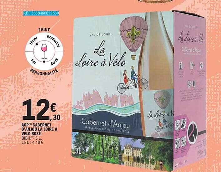 AOP™ CABERNET D'ANJOU LA LOIRE À VÉLO ROSÉ BIB(3) 3 L
