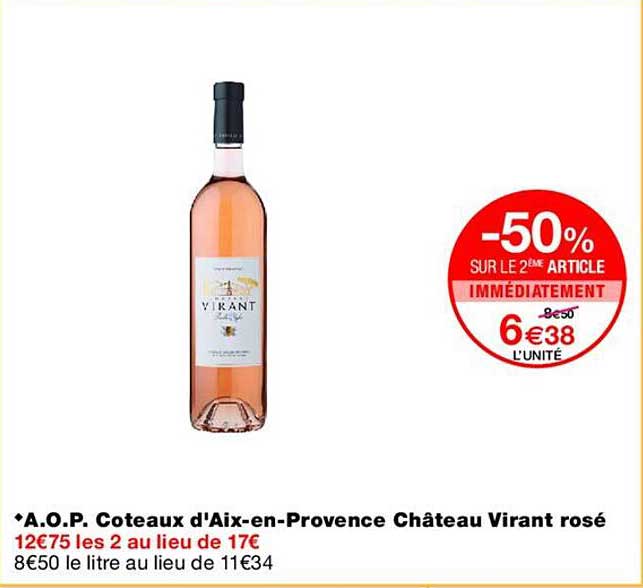 A.O.P. Coteaux d'Aix-en-Provence Château Virant rosé