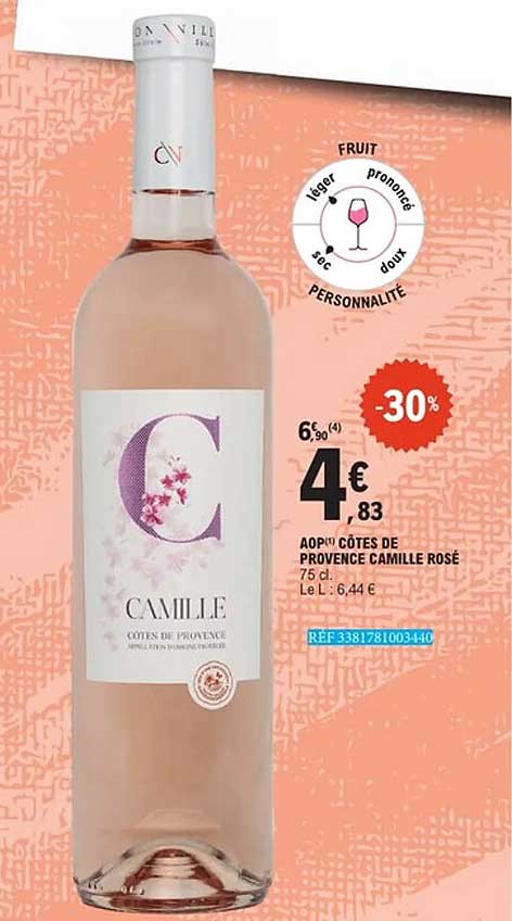 AOP(*) CÔTES DE PROVENCE CAMILLE ROSÉ 75 cl