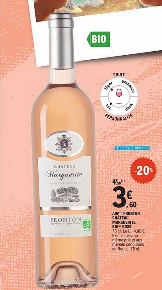 AOP Fronton Château Marguerite Bio Rosé 75 cl