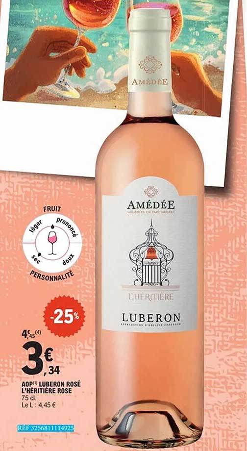 AOP LUBERON ROSÉ L'HÉRITIÈRE ROSE