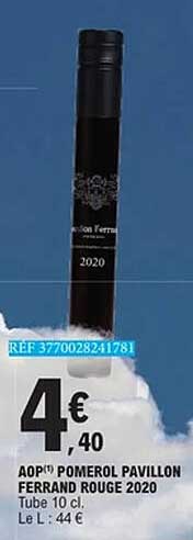 AOP(*) POMEROL PAVILLON FERRAND ROUGE 2020