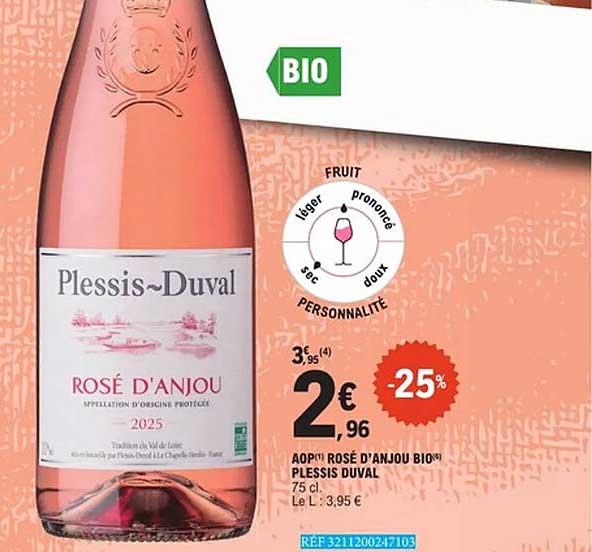 AOP ROSÉ D’ANJOU BIO PLESSIS DUVAL