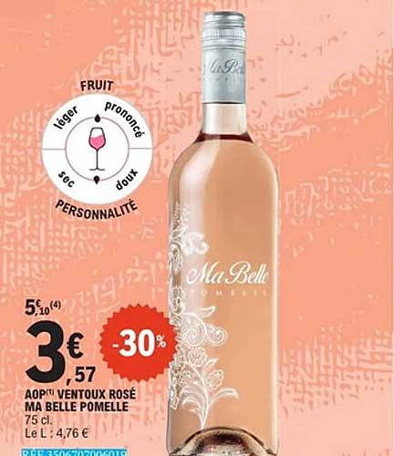 AOP VENTOUX ROSÉ MA BELLE POMELLE 75 cl