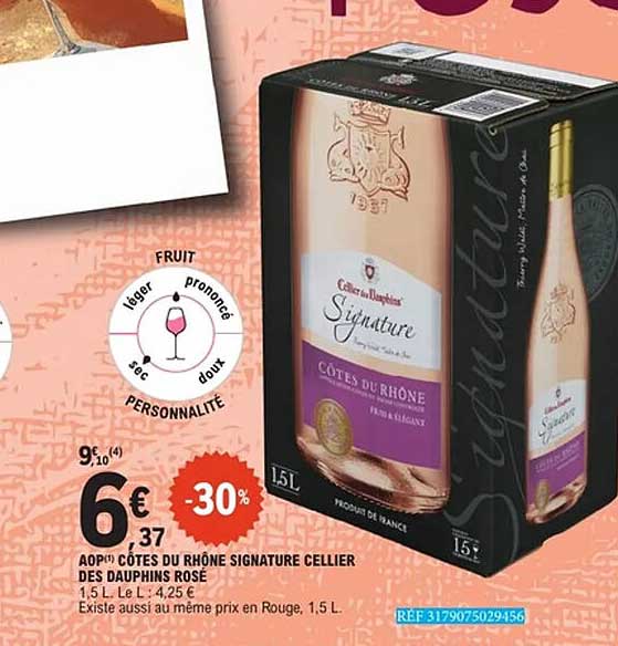AOP(1) CÔTES DU RHÔNE SIGNATURE CELLIER DES DAUPHINS ROSÉ