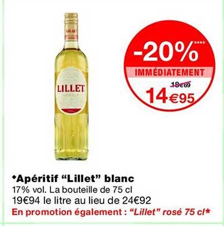 *Apéritif “Lillet” blanc