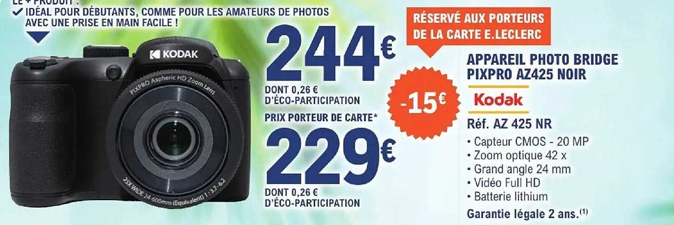 APPAREIL PHOTO BRIDGE PIXPRO AZ425 NOIR