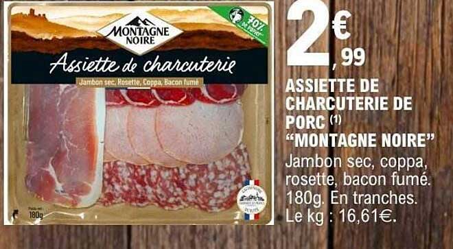 ASSIETTE DE CHARCUTERIE DE PORC “MONTAGNE NOIRE”