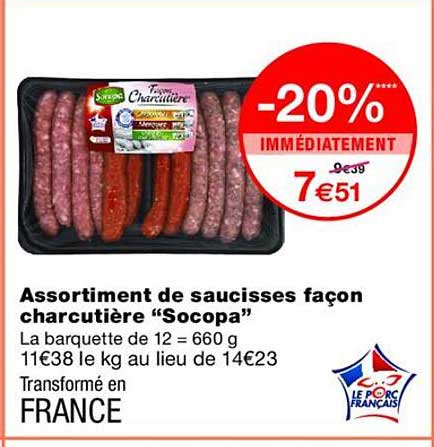 Assortiment de saucisses façon charcutière “Socopa”