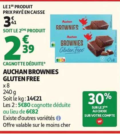 AUCHAN BROWNIES GLUTEN FREE