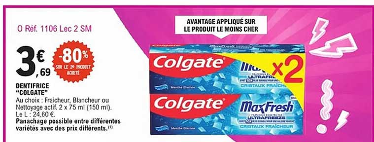 AVANTAGE APPLIQUÉ SUR LE PRODUIT LE MOINS CHER