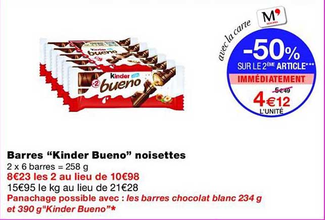 Barres “Kinder Bueno” noisettes