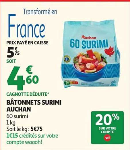 BÂTONNETS SURIMI AUCHAN