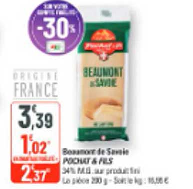 Beaumont de Savoie PRODUIT A FONDUE 34% MG, au produit fini