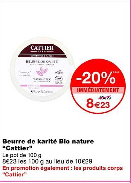 Beurre de karité Bio nature “Cattier”