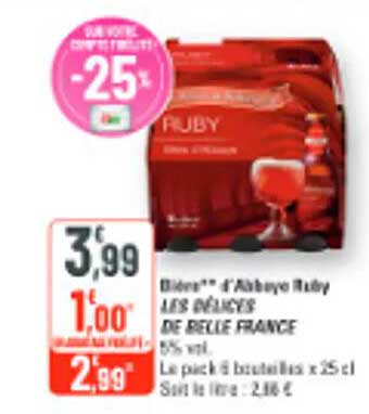 Bière* à l’Abbaye Ruby MARS DE VIEYRE DE REIEE FRANCE