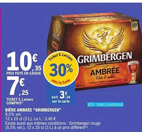 BIÈRE AMBRÉE "GRIMBERGEN"