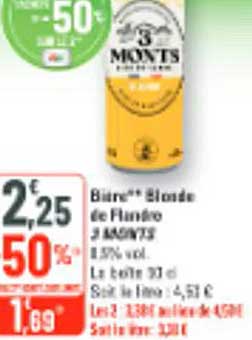 Bière blonde de Flandre 3 MONTS 5,9% vol.