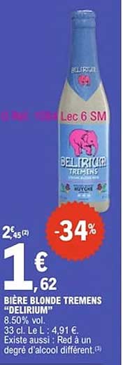 BIÈRE BLONDE TREMENS "DELIRIUM"