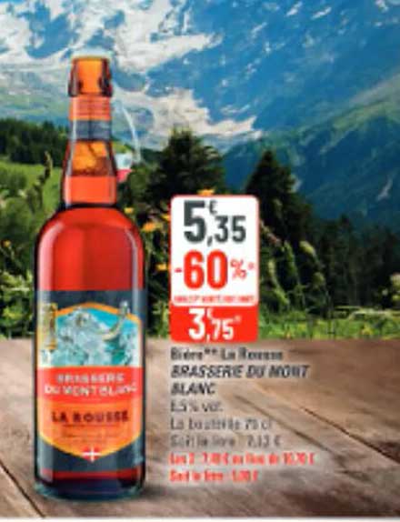 Bière La Rousse brasserie du Mont Blanc