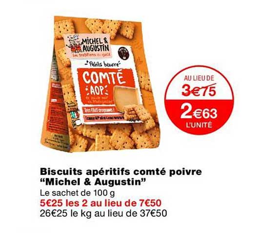 Biscuits apéritifs comté poivre “Michel & Augustin”