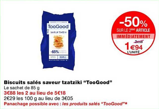 Biscuits salés saveur tzatziki “TooGood”