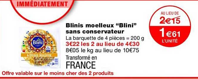 Blinis moelleux “Blini” sans conservateur