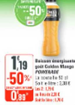 Boisson énergisante 10% Golden Mango POWER