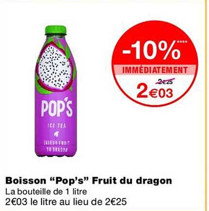 Boisson “Pop’s” Fruit du dragon